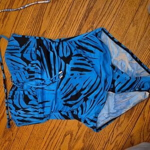 Blue Zebra Print Women's Swimsuit